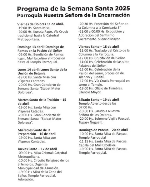 Portada PROGRAMA DE SEMANA SANTA - IGLESIA LA ENCARNACIÓN.