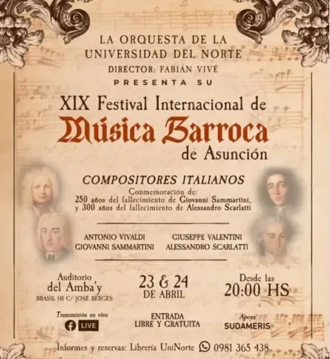 Portada XIX FESTIVALINTERNACIONAL DE MUSICA BARROCA DE ASUNCION
