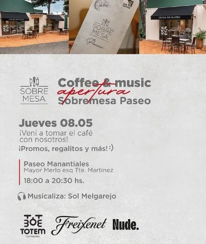 Fondo COFFEE & MUSIC - APERTURA SOBREMESA PASEO