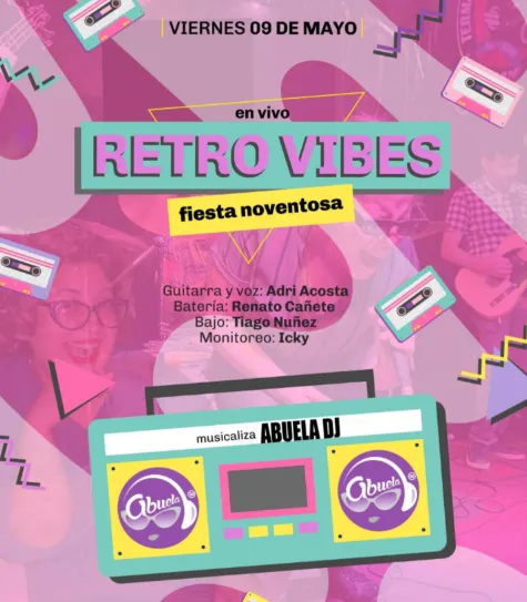 Fondo RETRO VIBES - FIESTA NOVENTOSA