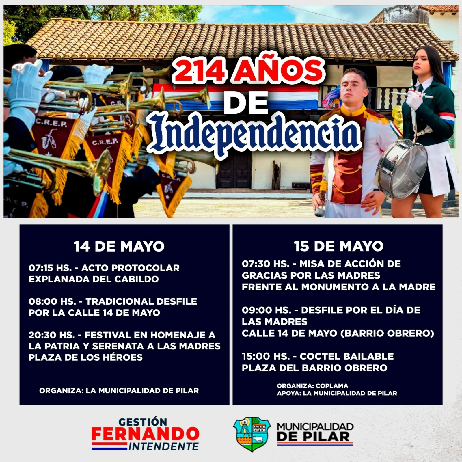 Fondo 214 AÑOS DE INDEPENDENCIA - PROGRAMACION EN PILAR