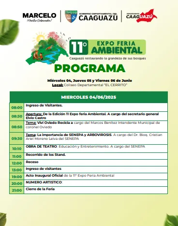 Portada 11° EXPO FERIA AMBIENTAL - CAAGUAZU