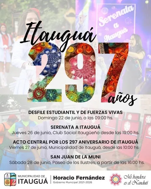 Portada PROGRAMACIÓN DE 297° ANIVERSARIO DE ITAUGUÁ