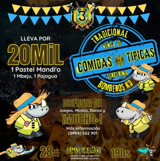 Portada TRADICIONAL VENTA DE COMIDAS TIPICAS TERCERINA DE LOS BOMBEROS DE SAJONIA K3