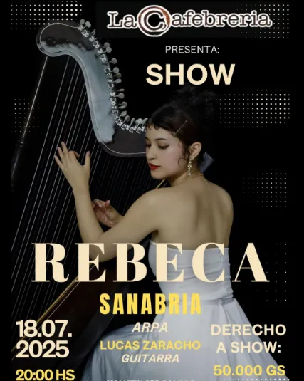 Fondo LA CAFEBRERIA PRESENTA: SHOW EN VIVO DE ARPA DE REBECA SANABRIA