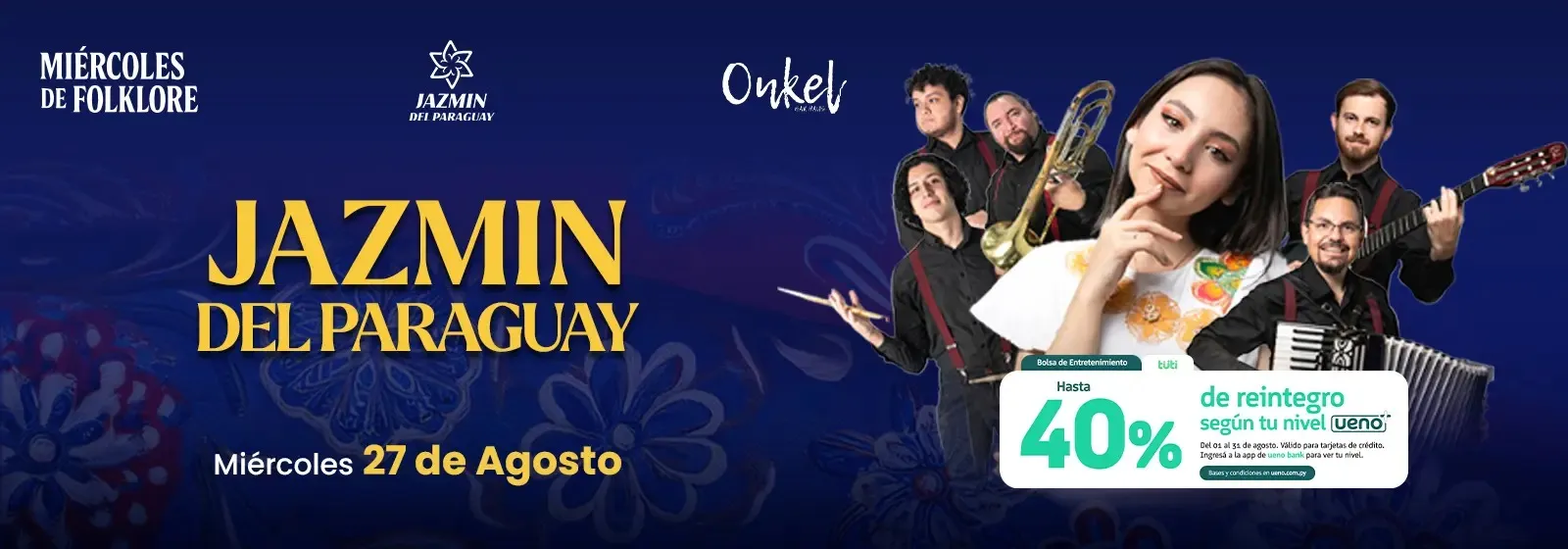 Portada MIÉRCOLES DE FOLKLORE CON JAZMÍN DE PARAGUAY