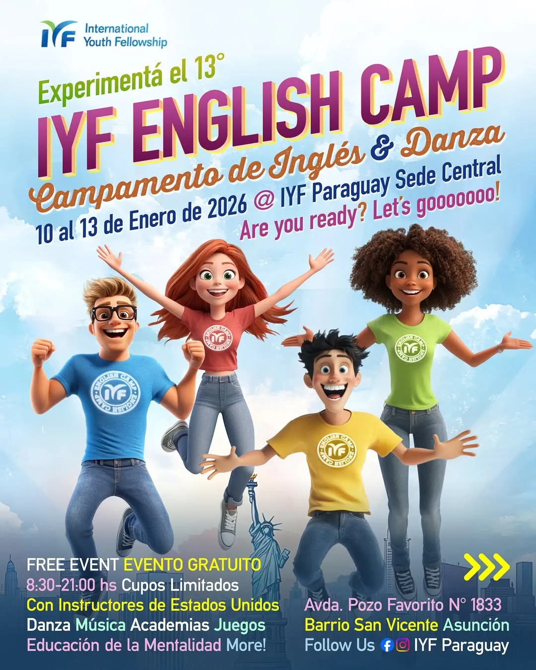 Portada CAMPAMENTO DE INGLES & DANZA 2026 -IYF CAMP