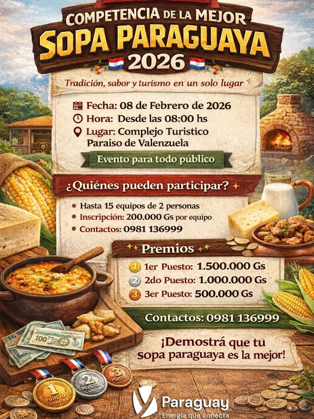 Fondo 3RA EDICION DE LA COMPETENCIA DE LA MEJOR SOPA PARAGUAYA 2026