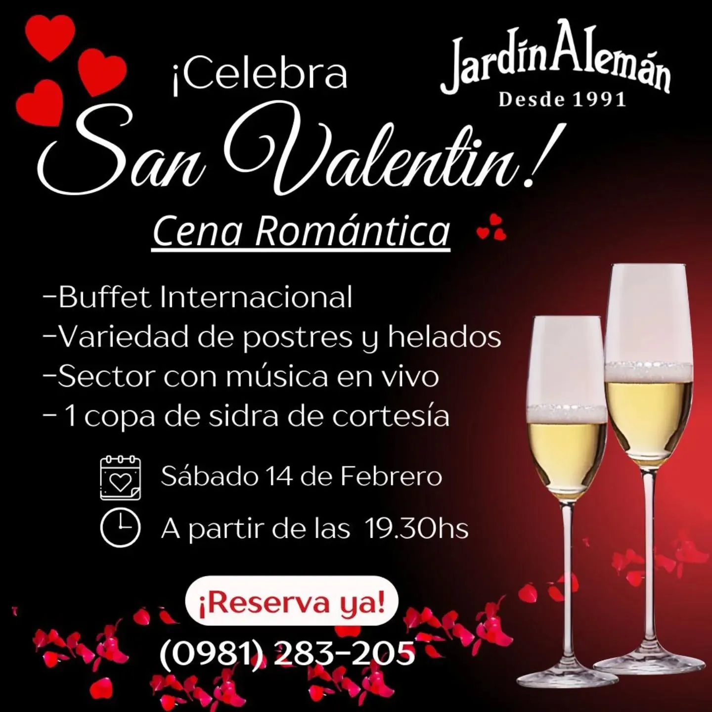 Portada CENA ROMANTICA EN EL JARDIN ALEMAN