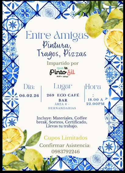 Fondo ENTRE AMIGAS - PINTURA, TRAGOS Y PIZZAS