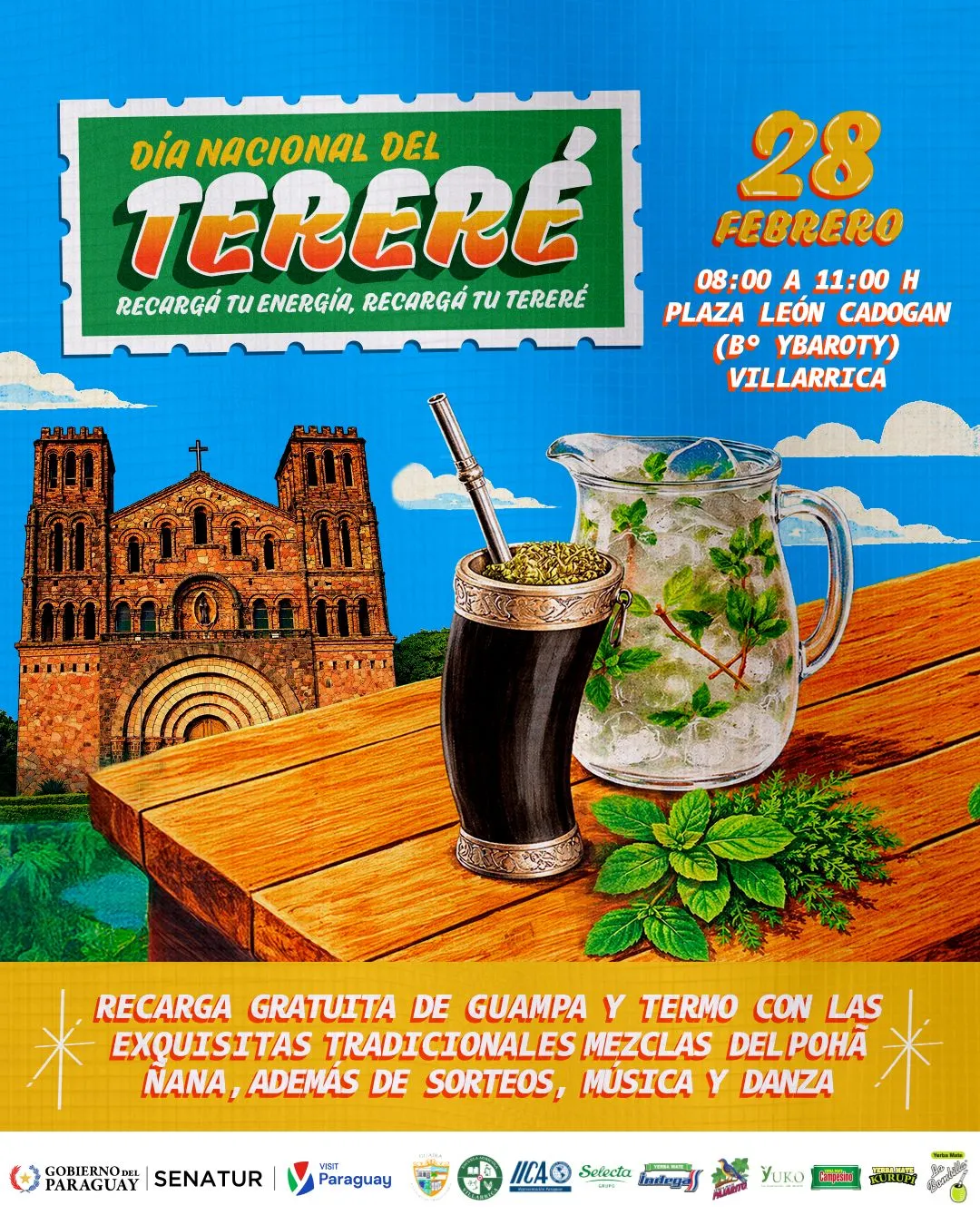 Portada DIA NACIONAL DEL TERERE - VILLARRICA - Plaza León Cadogan - Barrio Ybaroty