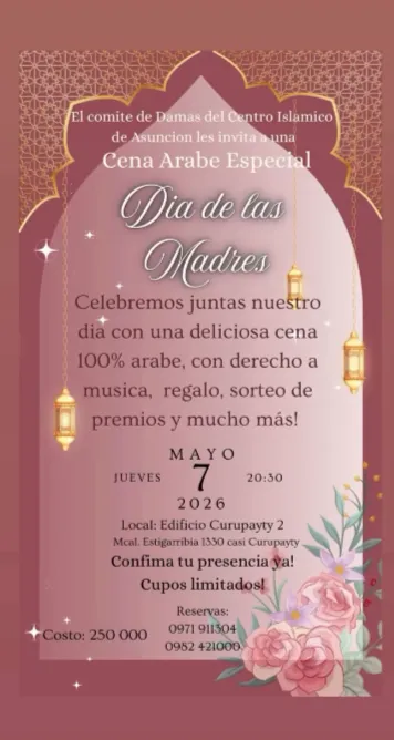 Portada DIA DE LAS MADRES CON CENA ARABE ESPECIAL