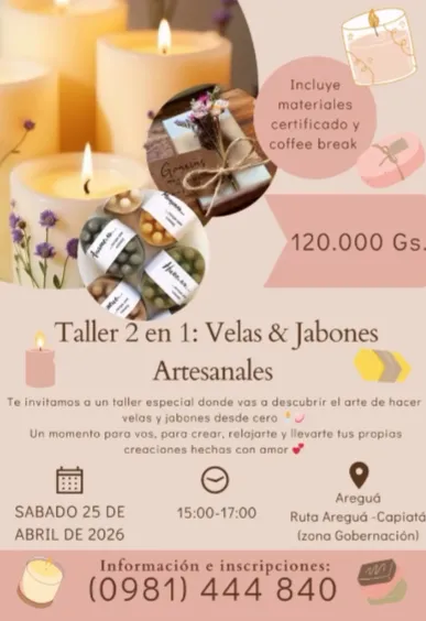 Portada TALLER 2 EN 1 VELAS Y JABONES ARTESANALES