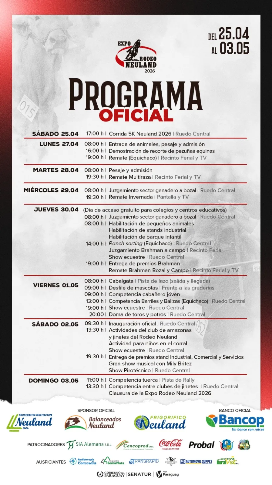 Fondo EXPO RODEO NEULAND 2026