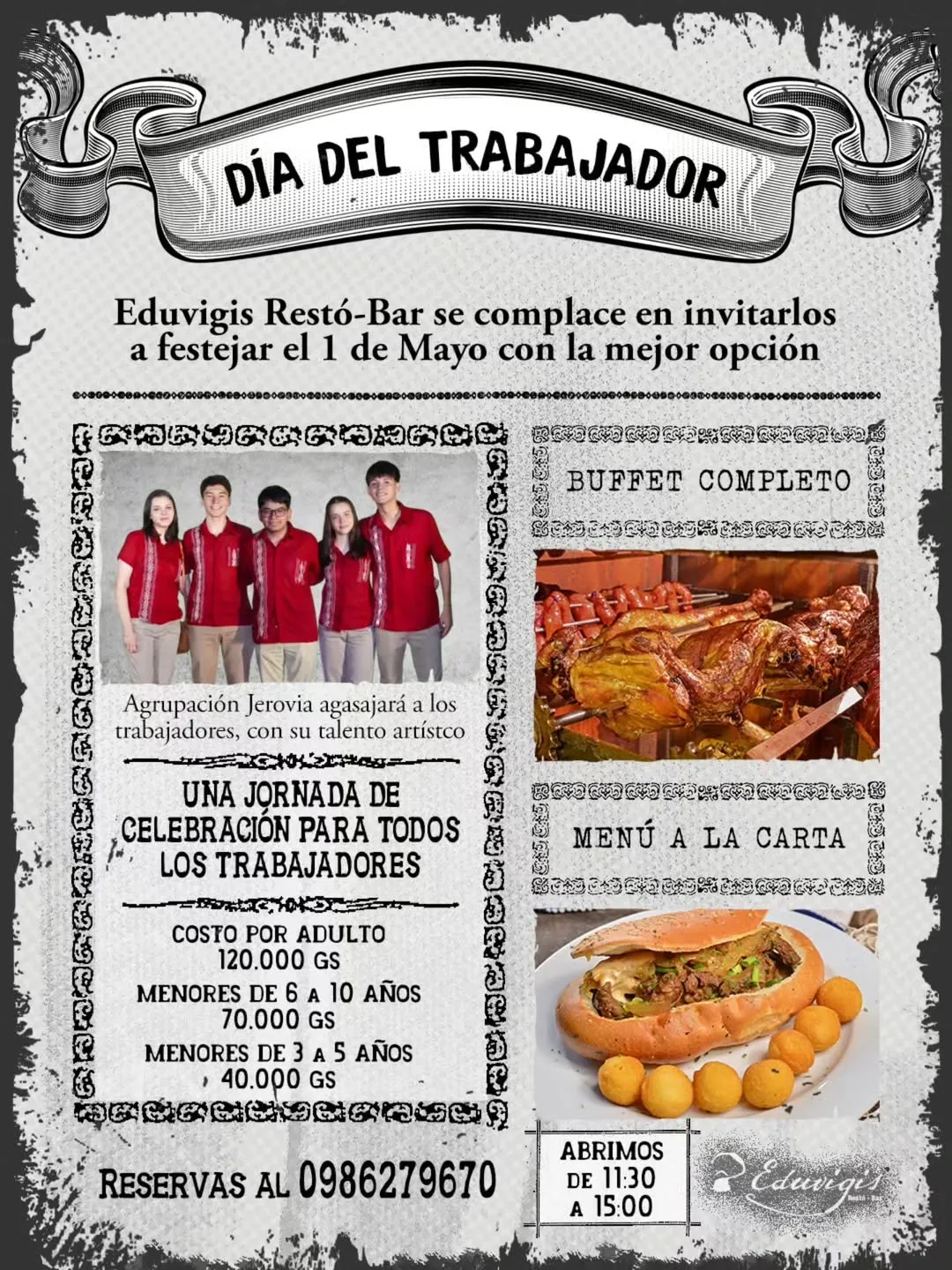Fondo DIA DEL TRABAJADOR  EDUVIGIS RESTO BAR