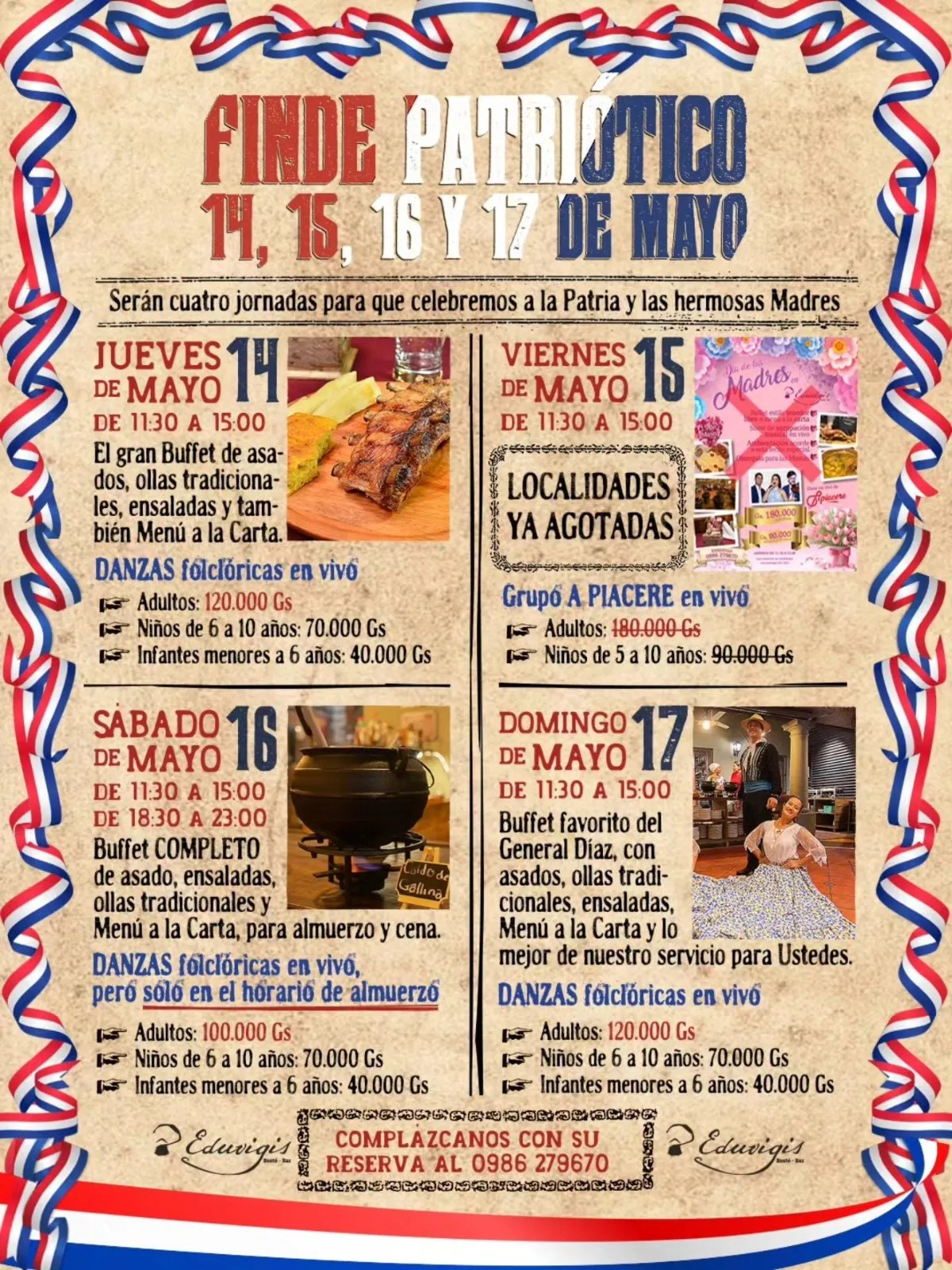 Fondo FERIADO PATRIOTICO EN  EDUVIGIS RESTO BAR