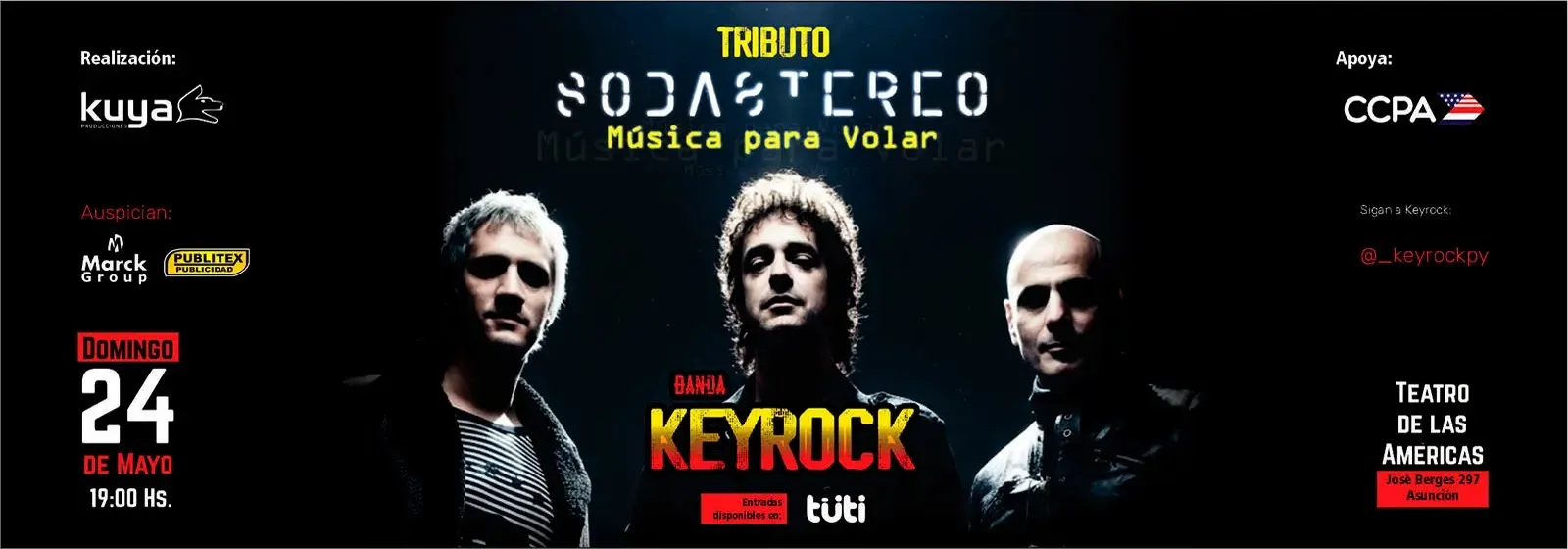 Portada Tributo a Soda Stereo  Musica para Volar Banda Keyrock