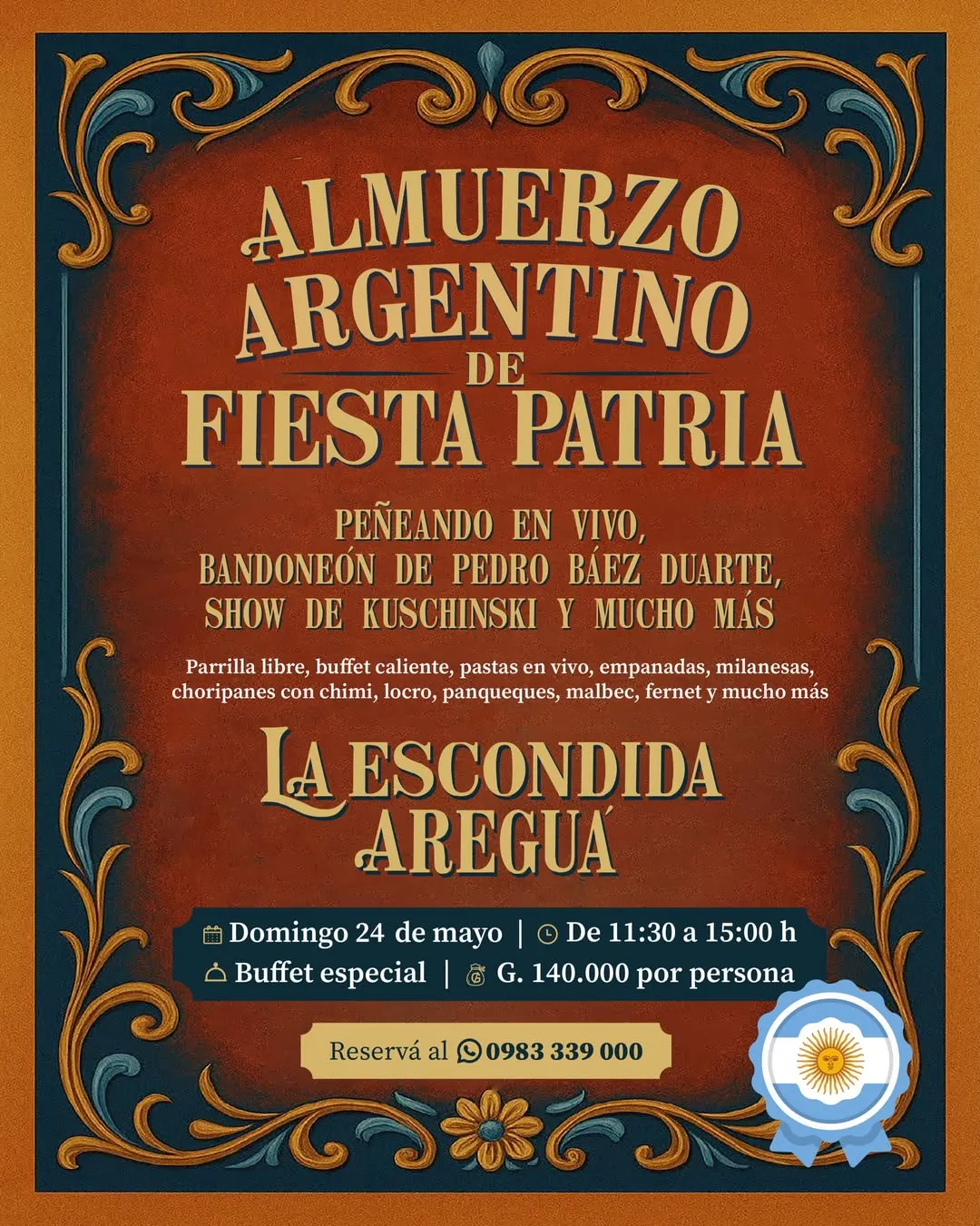 Fondo ALMUERZO ARGENTINO DE FIESTA PATRIA