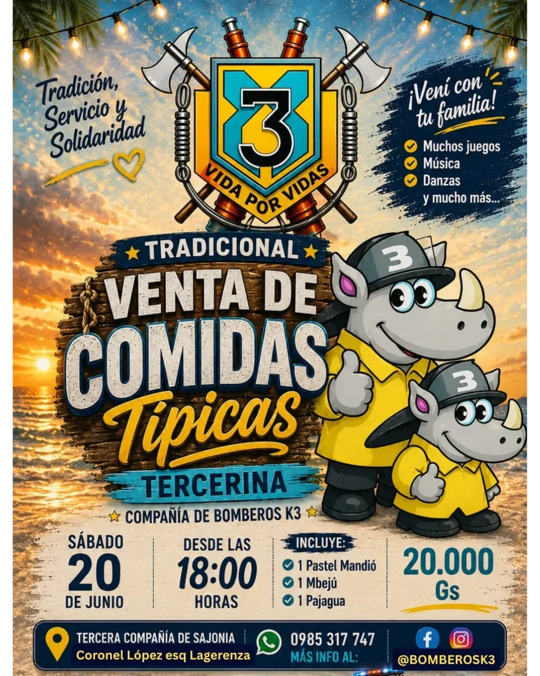 Fondo TRADICIONAL VENTA DE COMIDAS TIPICAS TERCERINA DE LOS BOMBEROS DE SAJONIA K3