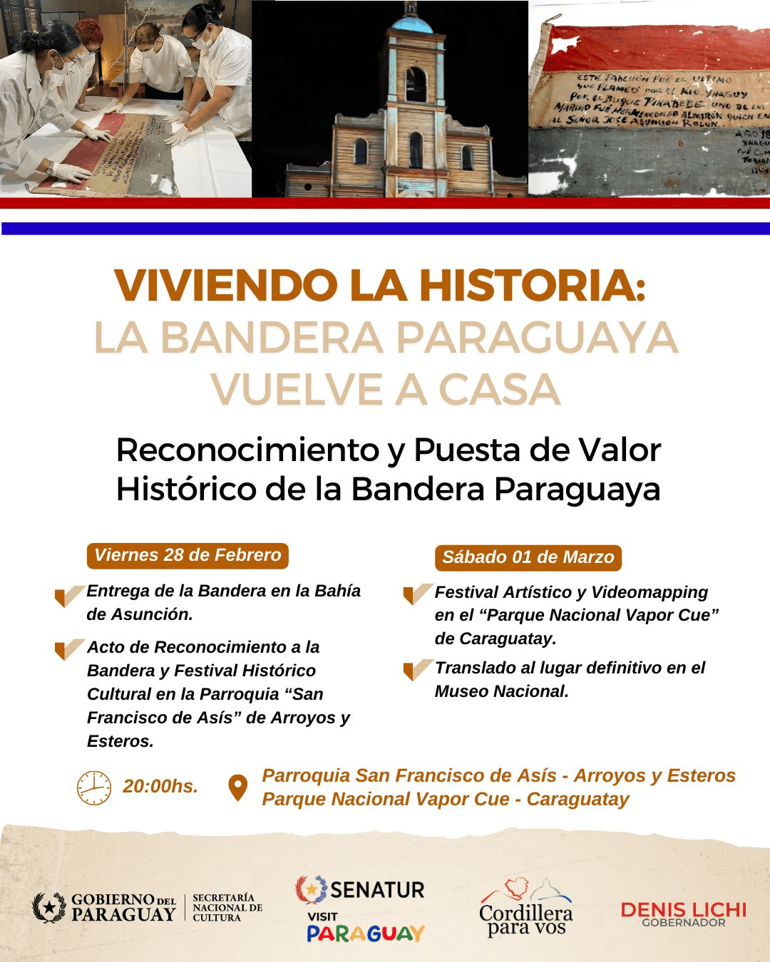 Portada VIVIENDO LA HISTORIA: LA BANDERA PARAGUAYA VUELVE A CASA